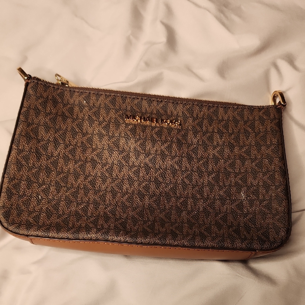 Michael Kors Brown Monogram Wristlet